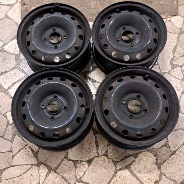 4 - CERCHI IN LAMIERA PEUGEOT 5,5X14 4X108 ET34 CB 65,1