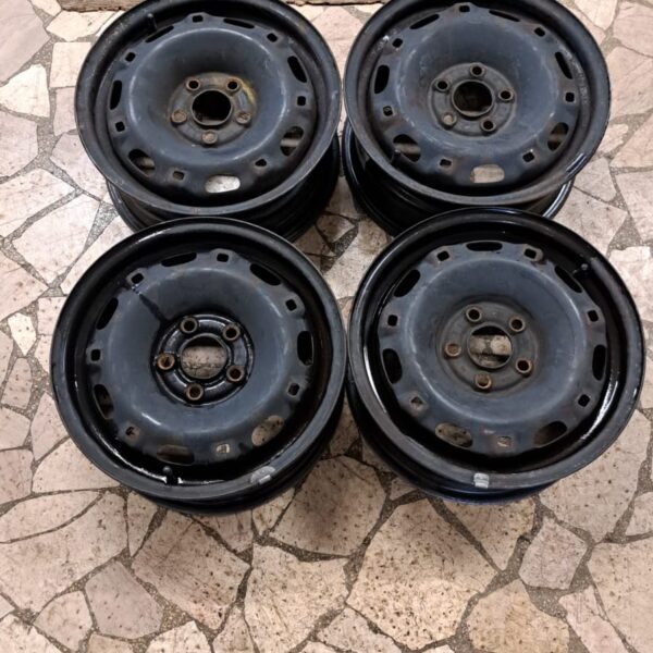 4 - CERCHI IN LAMIERA VW 6X14 5X100 ET43 CB 57,1