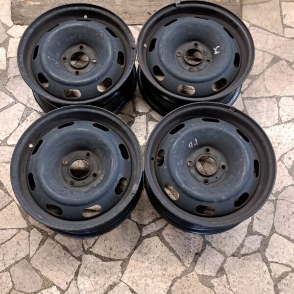 4 - CERCHI IN LAMIERA PEUGEOT 6X15 4X108 ET27 CB 65,1