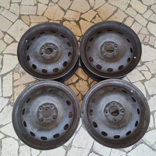 4 - CERCHI IN LAMIERA OPEL 5,5X15 4X100 ET50 CB 54