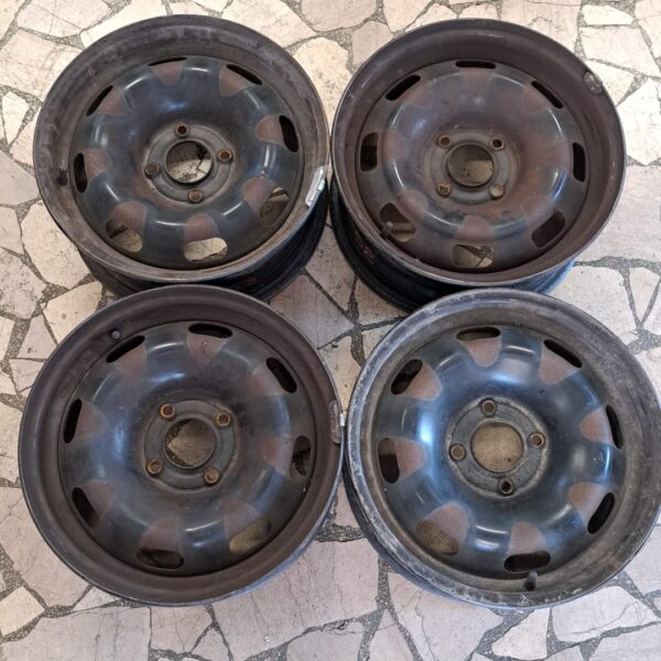 4 - CERCHI IN LAMIERA PEUGEOT 6X15 4X108 ET23 CB 65,1