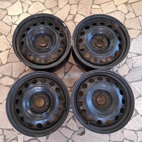 4 - CERCHI IN LAMIERA PEUGEOT 7X17 5X108 ET42 CB 65,1