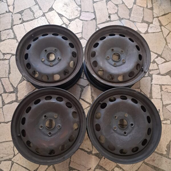 4 - CERCHI IN LAMIERA VW 6,5X16 5X112 ET50 CB 57,1