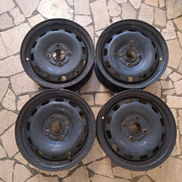 4 - CERCHI IN LAMIERA FORD 5,5X14 4X108 ET37,5 CB 63,4
