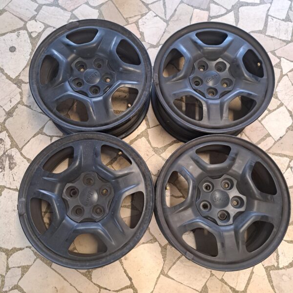 4 - CERCHI IN LAMIERA JEEP 6,5X16 5X110 ET40 CB 65,1