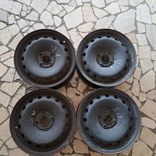 4 - CERCHI IN LAMIERA FIAT GP 6X15 4X100 ET43 CB 56,6