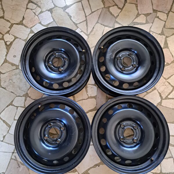 4 - CERCHI IN LAMIERA FORD 6,5X16 4X108 ET47,5 CB 63,4